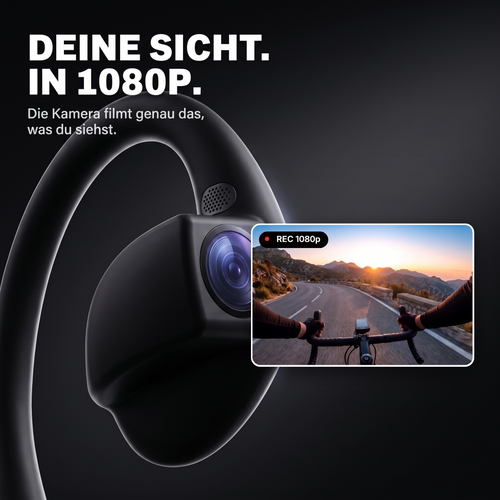 Die Kamera der RADEO Kopfhörer filmt deine Sicht in 1080p